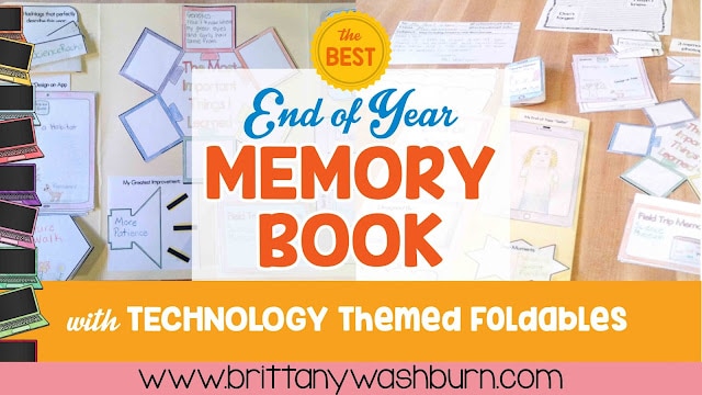 End of Year Memory Book - with a Technology Theme  13 Flip-flap activity pieces with technology themed graphics