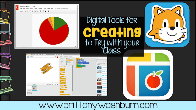When I asked my technology teacher friends to name their favorite creation tools, they had the best ideas! I've complied them into a list with hyperlinks to the tools so that you can give them a try with your classes.