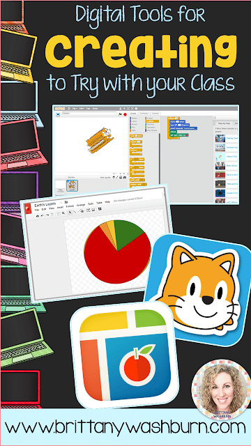 When I asked my technology teacher friends to name their favorite creation tools, they had the best ideas! I've complied them into a list with hyperlinks to the tools so that you can give them a try with your classes.
