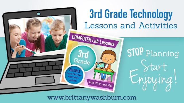 3rd grade technology lesson plans and activities for the entire school year that will make a great supplement to your technology curriculum. These lesson plans and activities will save you so much time coming up with what to do during your computer lab time. Ideal for a technology teacher or a 3rd grade teacher with mandatory lab time. All of the work is done for you!