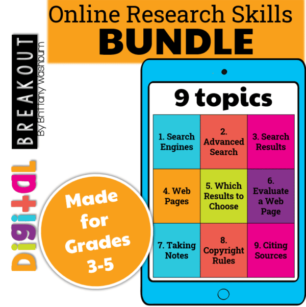 online research skills digital breakouts bundle cover