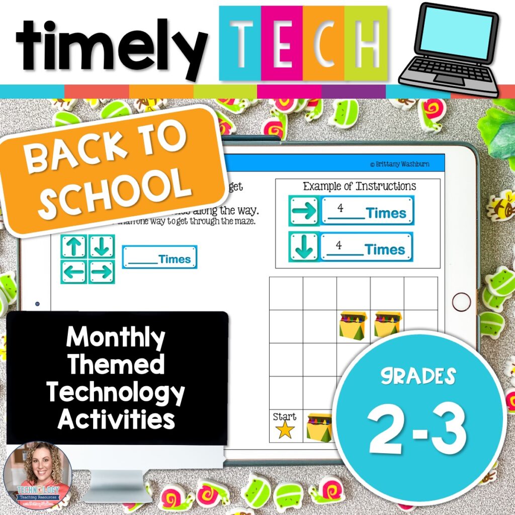 Grades 2-3 Timely Tech: Back to School Themed Computer Lab Lessons