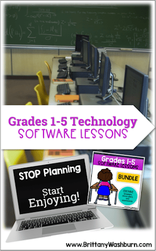 We use spiral review in other content areas to make sure students remember important information, so why not do the same with technology skills? These software lessons are done in sets of 4 for each program and then we come back to the same skill 2 more times throughout the school year. Keep reading to learn all about these technology lessons and get a coupon to save on the bundle.