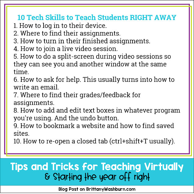 Teaching virtually might make you feel like a first year teacher all over again. My goal with putting this blog post together is to leave you feeling empowered! I want you to know that all of your teaching strategies can still be used, just in a new way. Hopefully these tips and tricks give you a place to focus your efforts and a vision of what is possible.