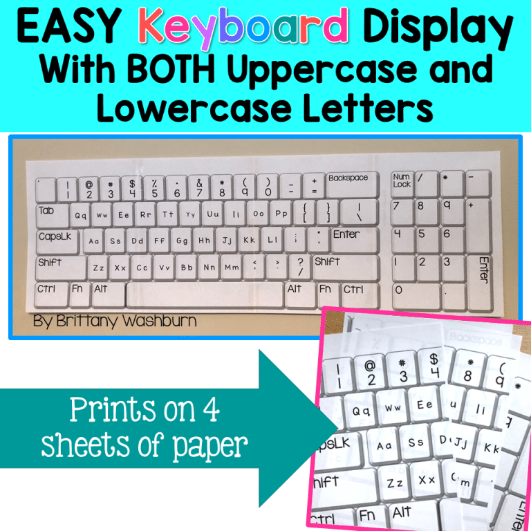 Easy Keyboard Display with Upper and Lowercase Letters FREEBIE