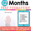 Text Formatting Activities for the 12 Months