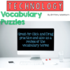 Technology Vocabulary Puzzles Printable and Digital Options