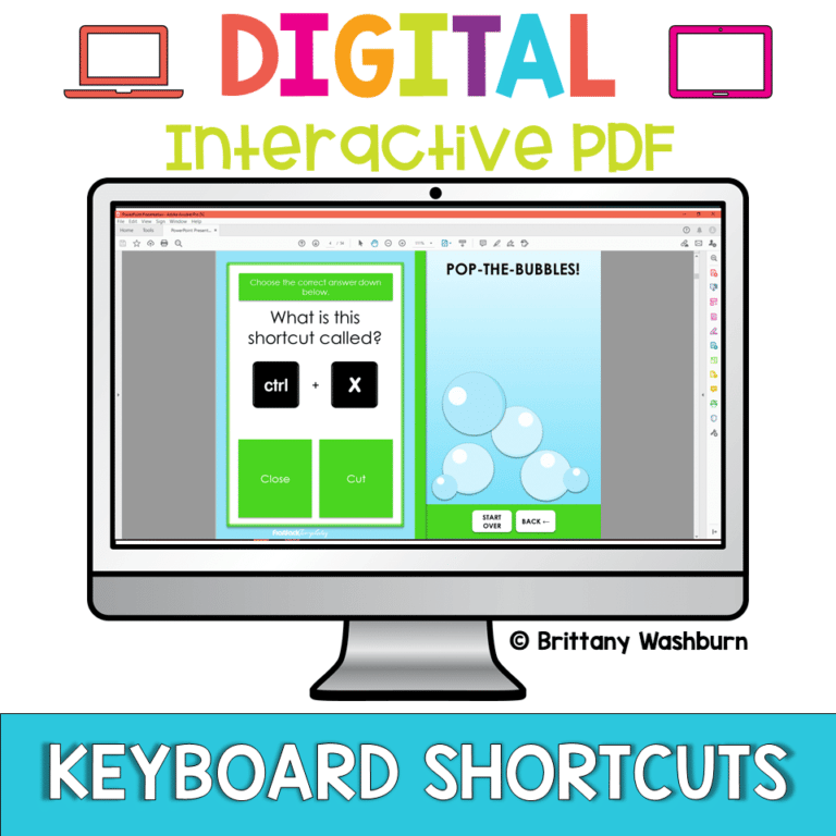 Keyboard Shortcuts Bubble Theme Interactive PDF