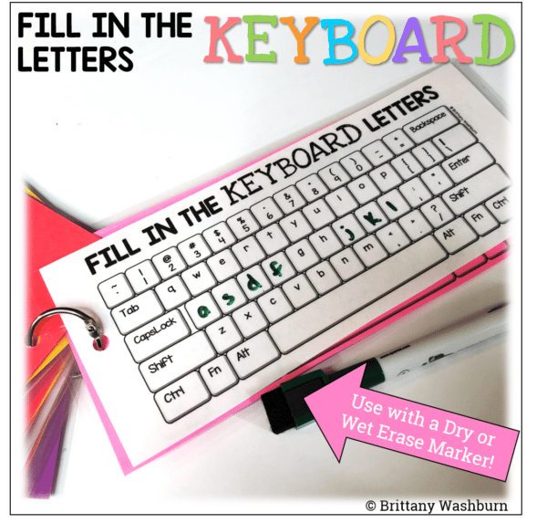 Fill in the Keyboard Letters Task Cards FREEBIE Fill in the Keyboard Letters Task Cards FREEBIE