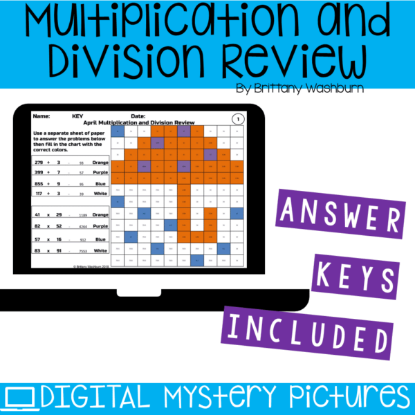 April DIGITAL Mystery Pictures for Multiplication and Division (4) April DIGITAL Mystery Pictures for Multiplication and Division (4)