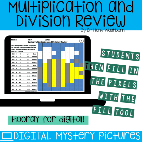 Spring Digital Mystery Pictures for Multiplication and Division Practice (3) Spring Digital Mystery Pictures for Multiplication and Division Practice (3)
