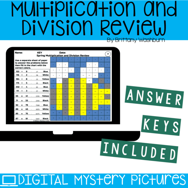 Spring Digital Mystery Pictures for Multiplication and Division Practice (4) Spring Digital Mystery Pictures for Multiplication and Division Practice (4)