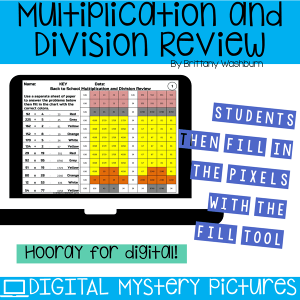 Back to school digital mystery pictures for multiplication and division practice (3) Back to school digital mystery pictures for multiplication and division practice (3)