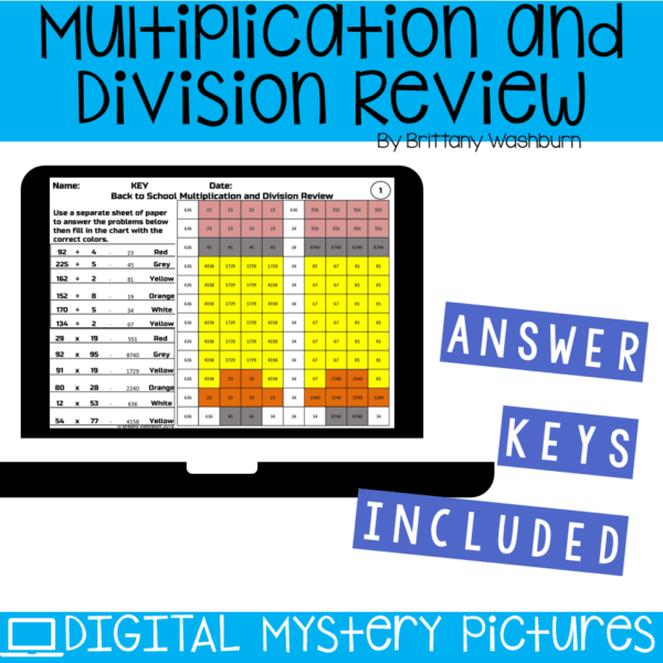 Back to school digital mystery pictures for multiplication and division practice (4) Back to school digital mystery pictures for multiplication and division practice (4)