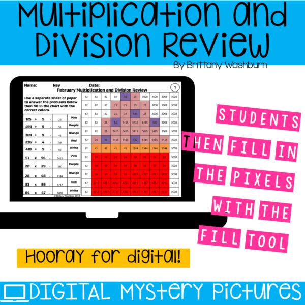 February Multiplication and Division Review DIGITAL Mystery Pictures (3) February Multiplication and Division Review DIGITAL Mystery Pictures (3)