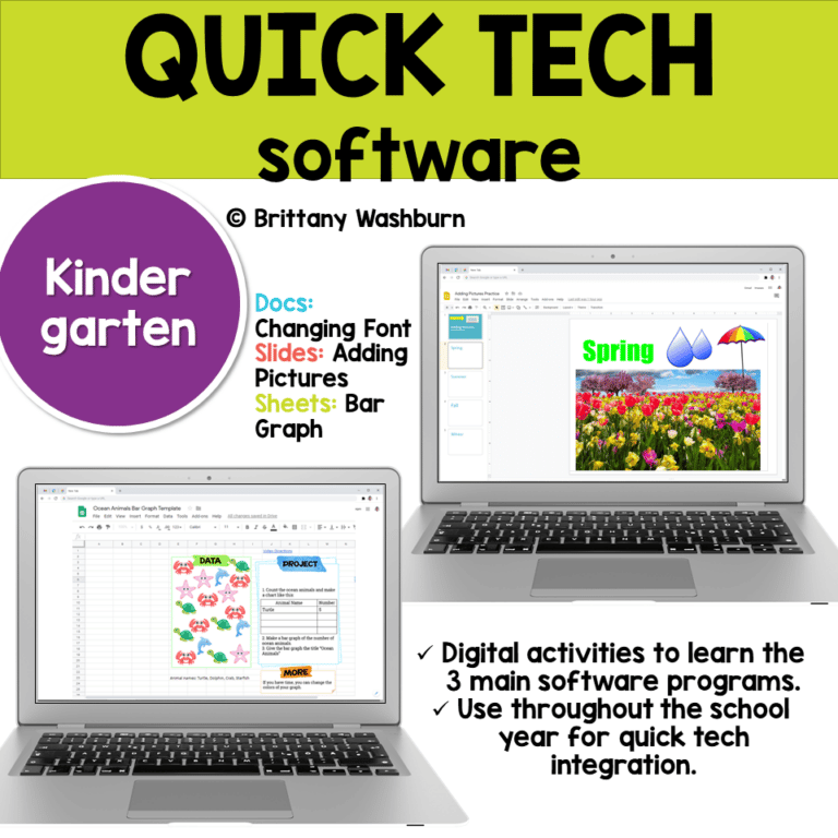 Software Practice Activities Quick Tech Kindergarten