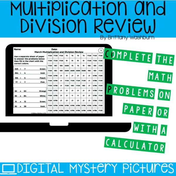 March DIGITAL Mystery Pictures Multiplication and Division (2) March DIGITAL Mystery Pictures Multiplication and Division (2)