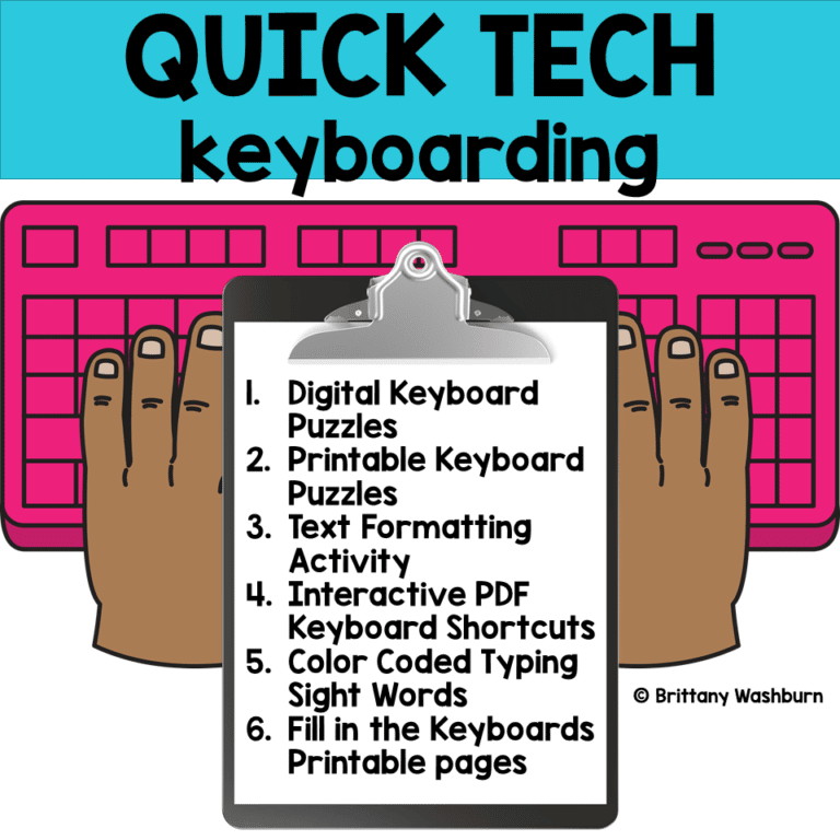 Keyboarding Practice Activities Quick Tech 3rd Grade
