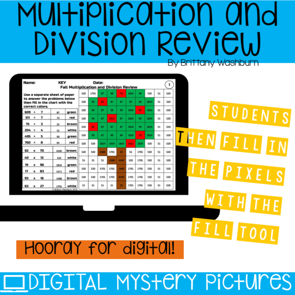 Fall Digital Mystery Pictures for Multiplication and Division Review (3) Fall Digital Mystery Pictures for Multiplication and Division Review (3)