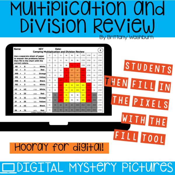 Camping Theme Digital Mystery Pictures for Multiplication and Division (3) Camping Theme Digital Mystery Pictures for Multiplication and Division (3)
