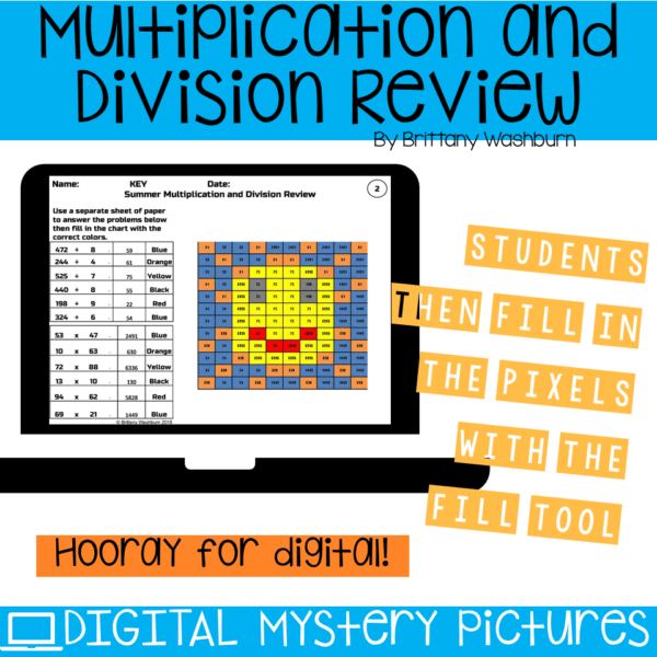 Summer Digital Mystery Pictures for Multiplication and Division Review (3) Summer Digital Mystery Pictures for Multiplication and Division Review (3)