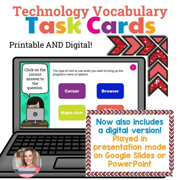 Technology Vocabulary Task Cards Printable and Digital (4) Technology Vocabulary Task Cards Printable and Digital (4)