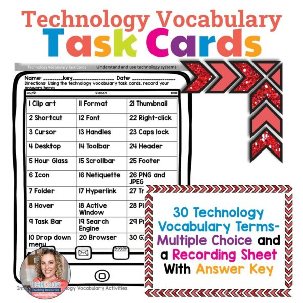 Technology Vocabulary Task Cards Printable and Digital (2) Technology Vocabulary Task Cards Printable and Digital (2)
