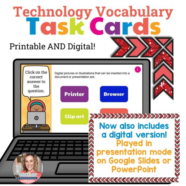 Technology Vocabulary Task Cards Printable and Digital (3) Technology Vocabulary Task Cards Printable and Digital (3)