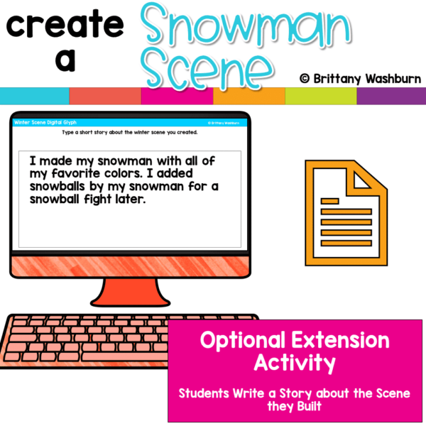 Winter Snowman Scene Digital Glyph (4) Winter Snowman Scene Digital Glyph (4)