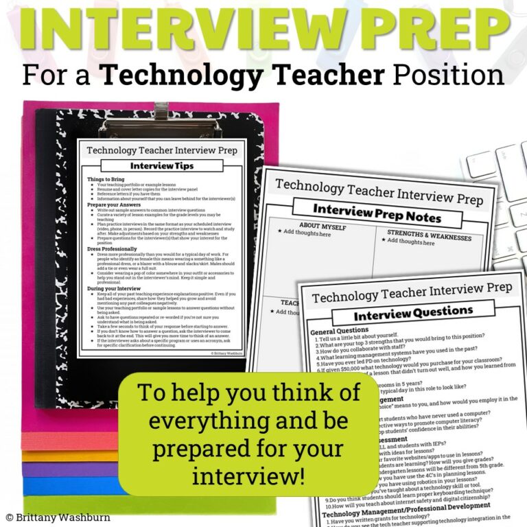 Technology Teacher Interview Questions