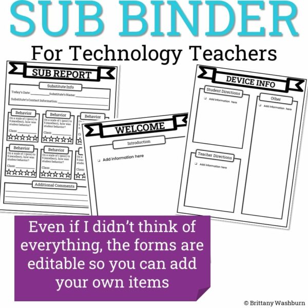 Substitute binder for Technology Teachers (4) Substitute binder for Technology Teachers (4)