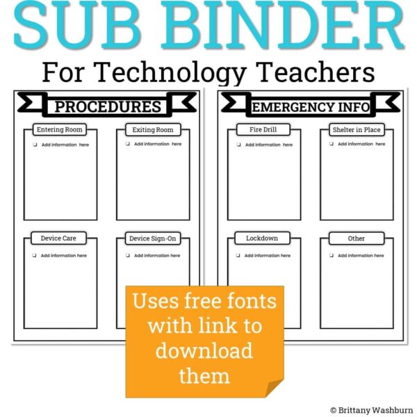 Substitute binder for Technology Teachers (3) Substitute binder for Technology Teachers (3)