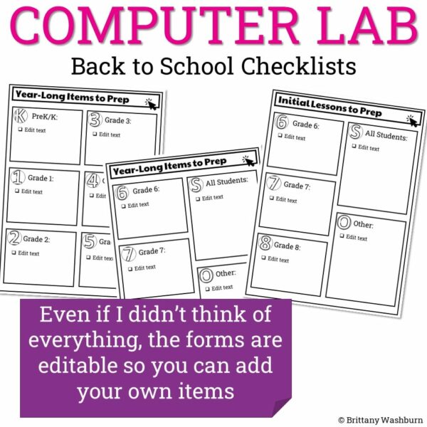 Technology Teacher Back to School Checklists (4) Technology Teacher Back to School Checklists (4)