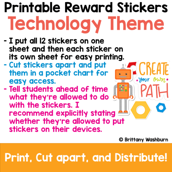 Robot themed motivational stickers (4) Robot themed motivational stickers (4)