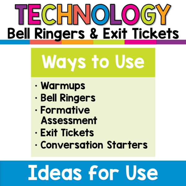 Middle School Technology Bell Ringers Exit Tickets (4) Middle School Technology Bell Ringers Exit Tickets (4)