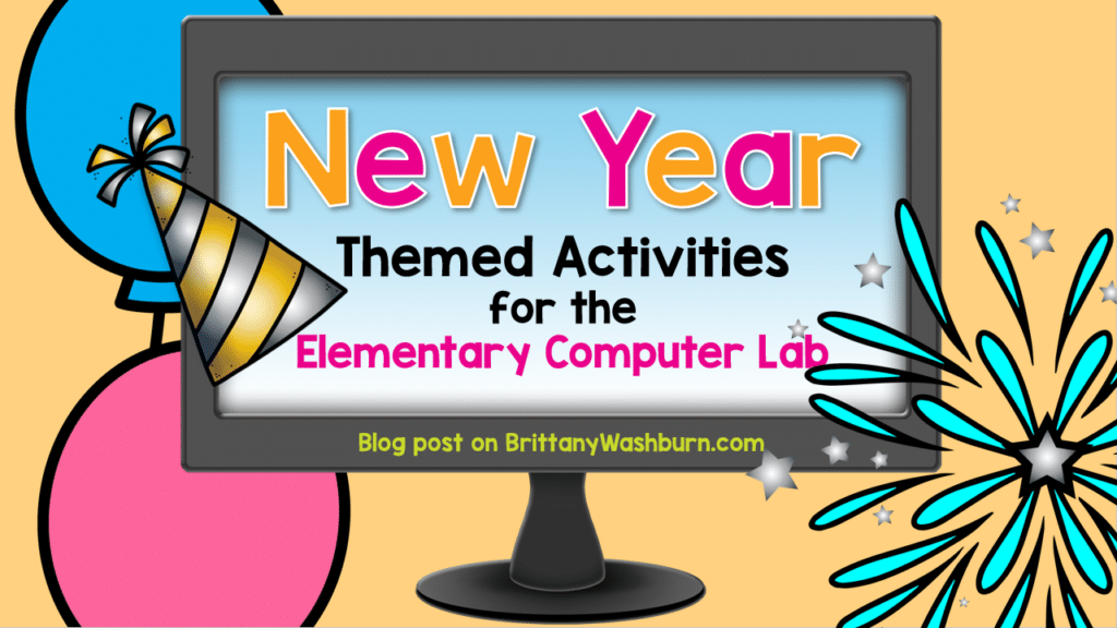 Here are New Years themed activities for the elementary computer lab to keep your students working on technology skills in the computer lab after the New Years holiday.  