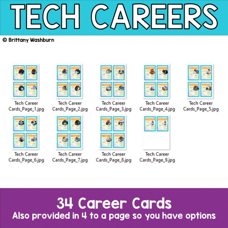 Tech Careers Posters and Research for Students
